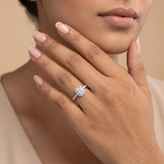 0.80 CT Radiant Halo Diamond Ring Jama Jewels