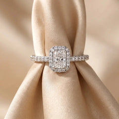 0.80 CT Radiant Halo Diamond Ring Jama Jewels