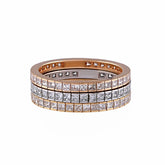 2.20 CT Princess Three Set Eternity Diamond Ring