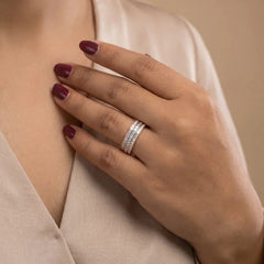 2.20 CT Princess Three Set Eternity Diamond Ring Jama Jewels