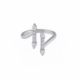 0.40 CT Pear & Round Open Cuff Diamond Ring