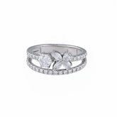 1.10 CT Multi Shape Flower Diamond Ring