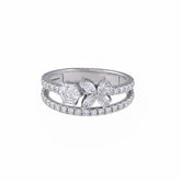 1.10 CT Multi Shape Flower Diamond Ring