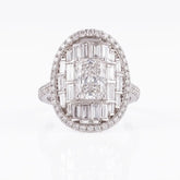 4.30 CT Radiant and Baguette Cut Diamond Illusion Cluster Ring