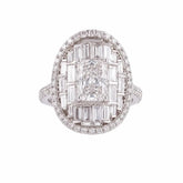4.30 CT Radiant & Baguette Statement Diamond Ring
