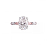 3.85 CT Oval & Pink Marquise Hidden Halo Diamond Ring Jama Jewels