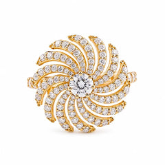 1.45 CT Round Swirl Pavé Diamond Ring