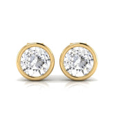1.60 CT Round Bezel Diamond Stud Earrings
