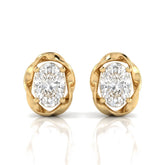 1.00 CT Oval Ribbon Twist Stud Diamond Earrings