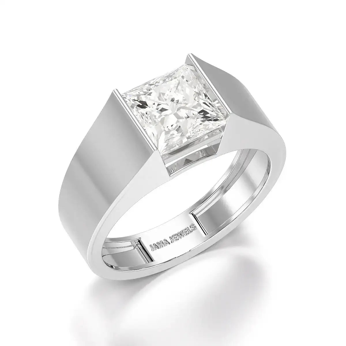 3 CT Princess Cut Lab Diamond Men's Ring Jama Jewels