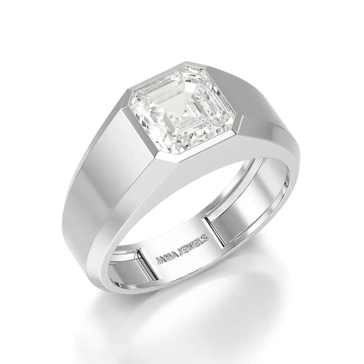 3 CT Asscher Cut Lab Diamond Men's Ring Jama Jewels
