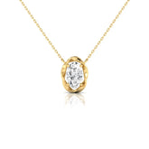 1.05 CT Oval Ribbon Twist Diamond Solitaire Chain & Pendant