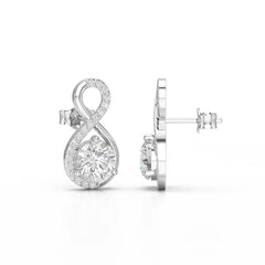 2.2 CT Lab Diamond Round Cut Earrings