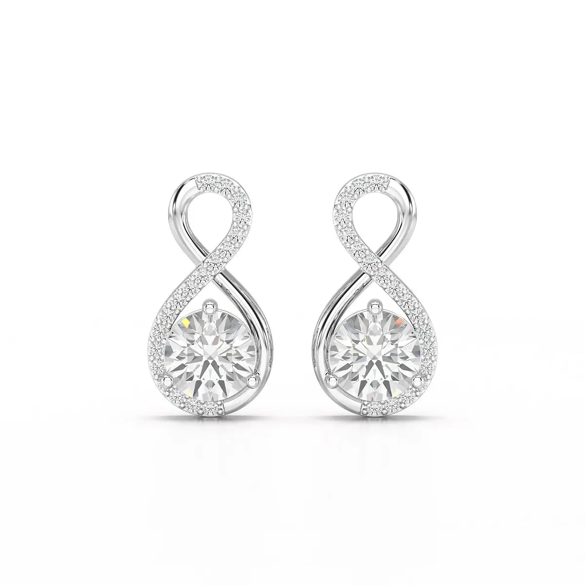 2.2 CT Lab Diamond Round Cut Earrings Jama Jewels