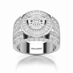 5.75 CT Round Shape Lab Diamond Men's Ring Jama Jewels