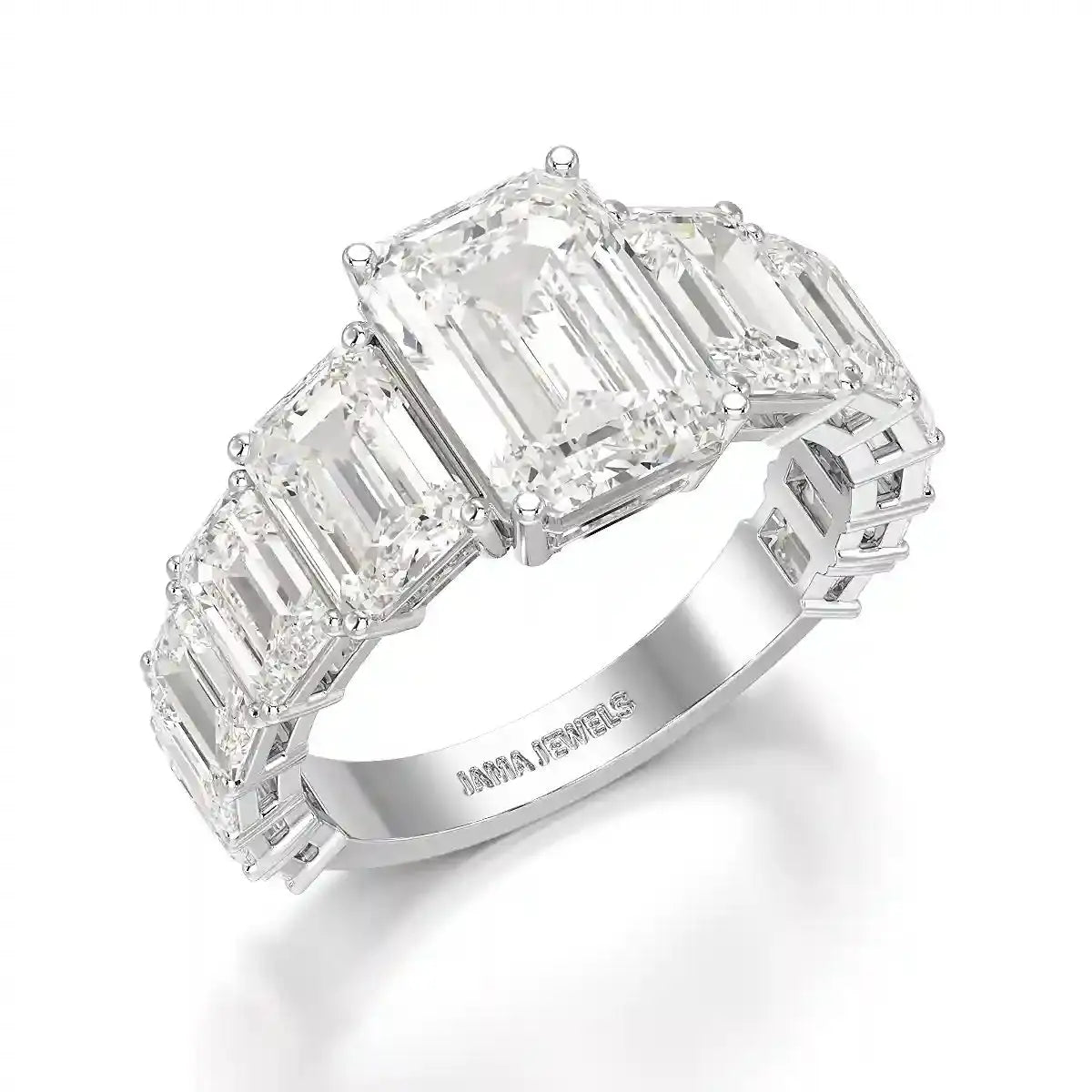 7.8 CT Emerald Shape Lab Diamond Ring Jama Jewels