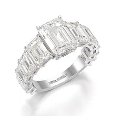 7.8 CT Emerald Shape Lab Diamond Ring Jama Jewels