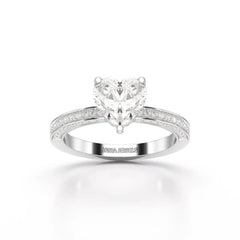 2.53CT Heart Cut Lab Diamond Ring Jama Jewels