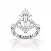3.5 CT Marquise Cut Lab Diamond Ring