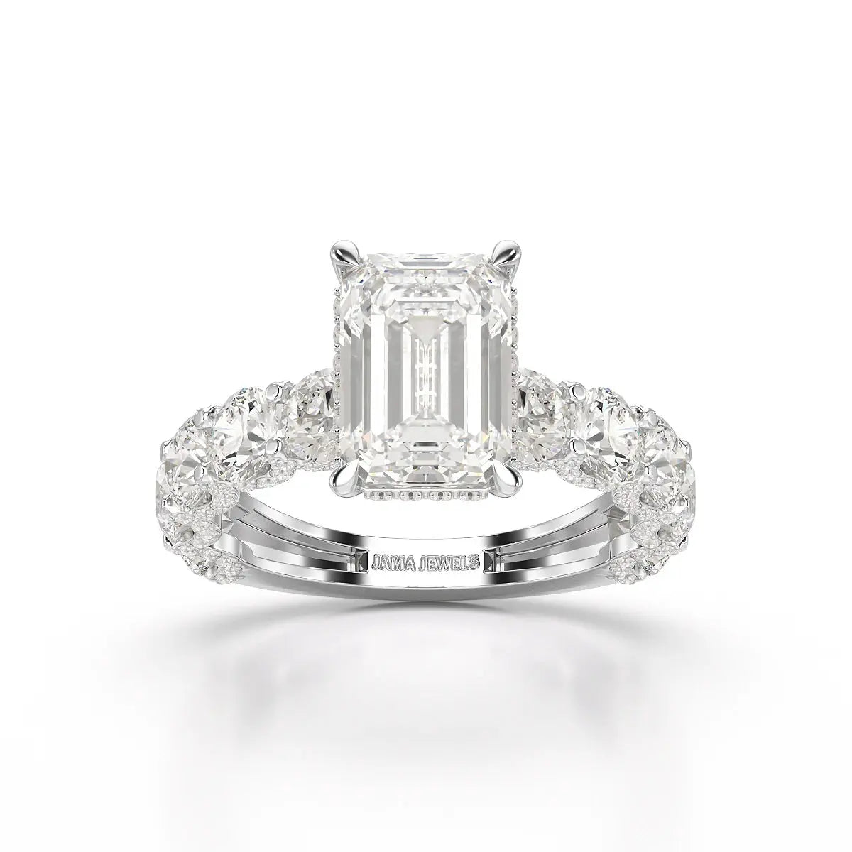 7.26 CT Emerald Shape Lab Diamond Ring Jama Jewels