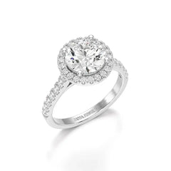 2.5 CT Round Cut Halo Lab Diamond Ring Jama Jewels