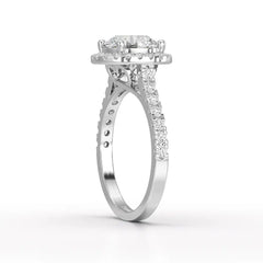 2.5 CT Round Cut Halo Lab Diamond Ring
