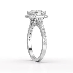 2.5 CT Round Cut Halo Lab Diamond Ring Jama Jewels