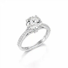 2.6 CT Round Cut Lab Diamond Ring Jama Jewels