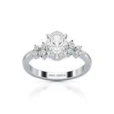 1.80 CT Oval Cut Ring with Round Side Diamonds Jama Jewels