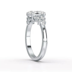 1.80 CT Oval Cut Ring with Round Side Diamonds Jama Jewels
