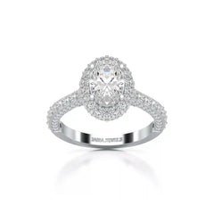 2.25 CT Oval Cut Halo Diamond Ring