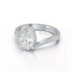 2.55 CT Pear Cut Twisted Ring with Round Diamonds Jama Jewels