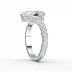 2.55 CT Pear Cut Twisted Ring with Round Diamonds Jama Jewels