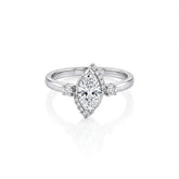 1.25 CT Marquise Asymmetrical Cluster Diamond Ring