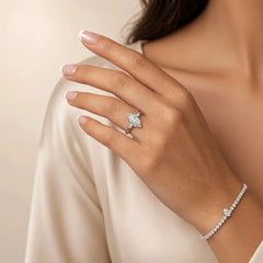 1.25 CT Marquise Asymmetrical Cluster Diamond Ring Jama Jewels