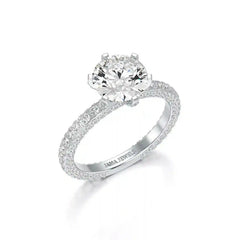 3.15 CT Round Cut Lab Diamond Ring Jama Jewels