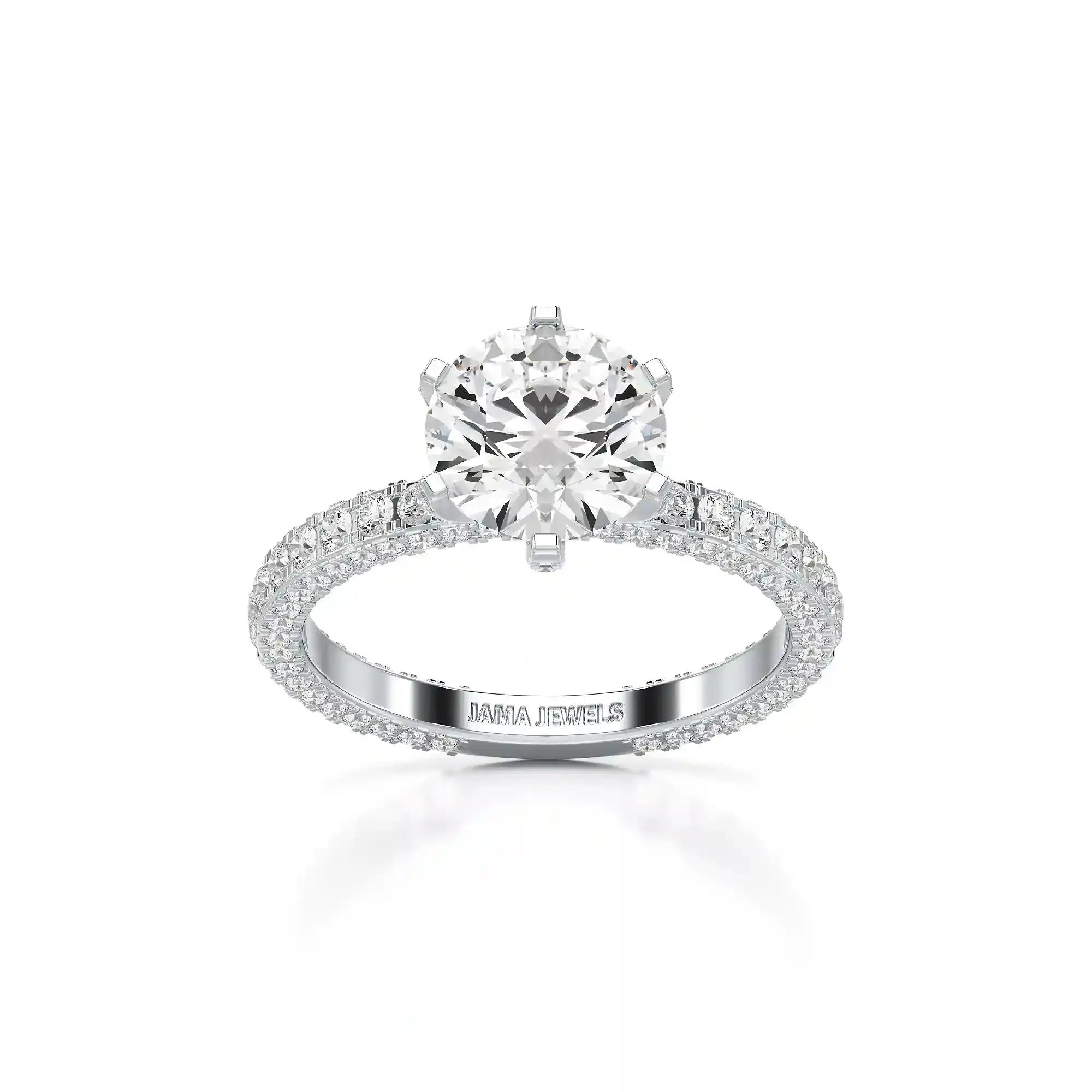 3.15 CT Round Cut Lab Diamond Ring Jama Jewels