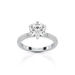 3.15 CT Round Cut Lab Diamond Ring Jama Jewels