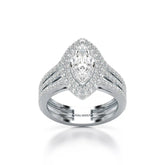2.25 CT Marquise Cut Halo Lab Diamond Ring Jama Jewels