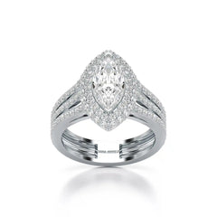 2.25 CT Marquise Cut Halo Lab Diamond Ring Jama Jewels