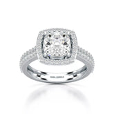 خاتم بوزن 2.50 قيراط بقصة الوسادة مرصع بألماس دائري