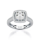 2.50 CT Cushion Cut Ring with Round Diamonds Jama Jewels