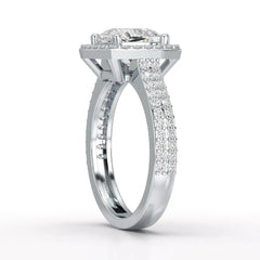 2.50 CT Cushion Cut Ring with Round Diamonds Jama Jewels