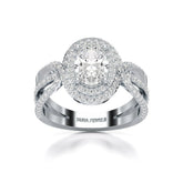1.60 CT Oval Cut Diamond Halo Ring Jama Jewels