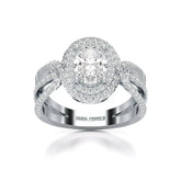 1.60 CT Oval Cut Diamond Halo Ring Jama Jewels