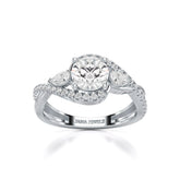 1.45 CT Round Cut Diamond Bypass Ring with Pear & Round Diamonds Jama Jewels