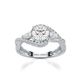 1.45 CT Round Cut Diamond Bypass Ring with Pear & Round Diamonds Jama Jewels