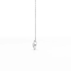 0.70 CT Princess Cut Halo Chain Pendant with Round Diamonds Jama Jewels
