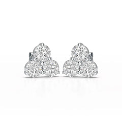 2 CT Three Stone Round Lab Diamond Earring