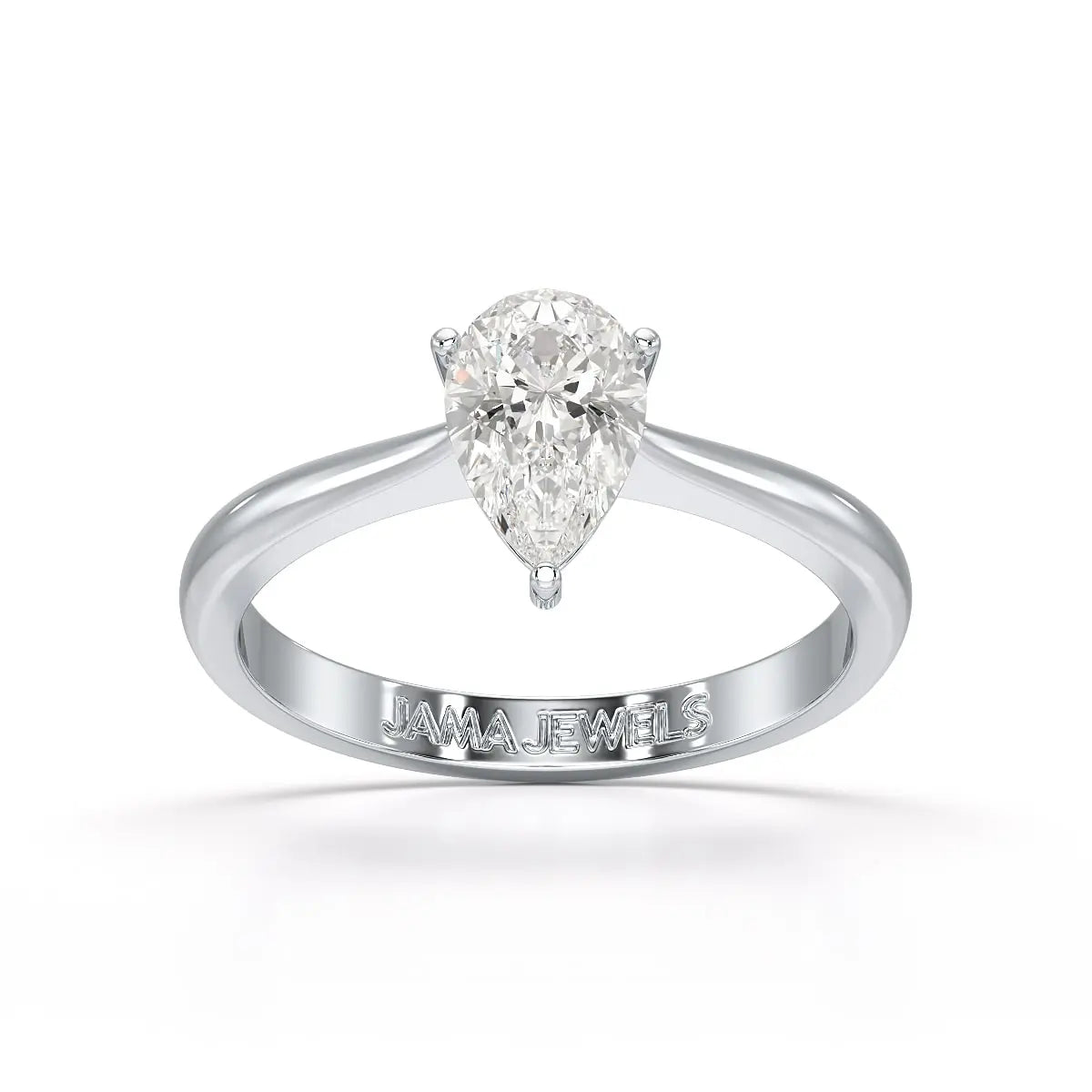 1 قيراط سوليتير الكمثرى الشكل مختبر خاتم الماس